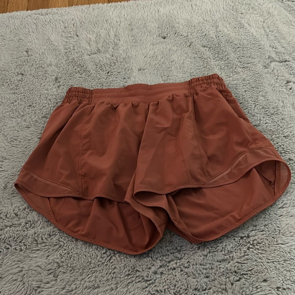 Lululemon shorts with built in liner (salmon color)